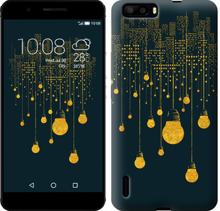

Чехол Иллюстрация ночного города для Huawei Honor 6 Plus 592453
