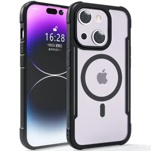 TPU+PC чехол Defense Clear with Magnetic Safe для Apple iPhone 15 Plus (6.7")