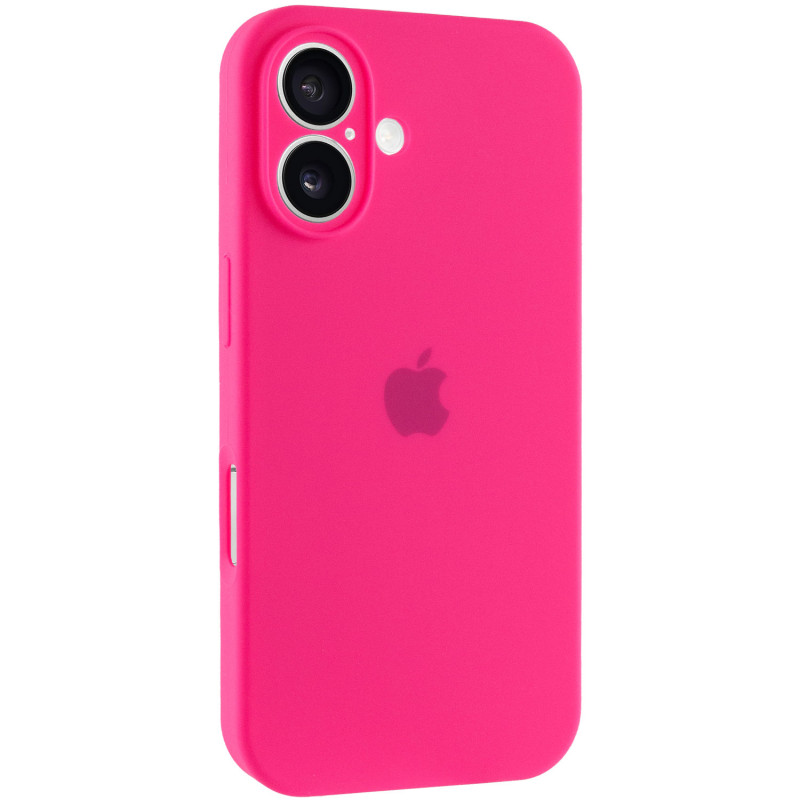 Чехол Silicone Case Full Camera Protective (AA) для Apple iPhone 16 (6.1") (Розовый / Barbie pink)