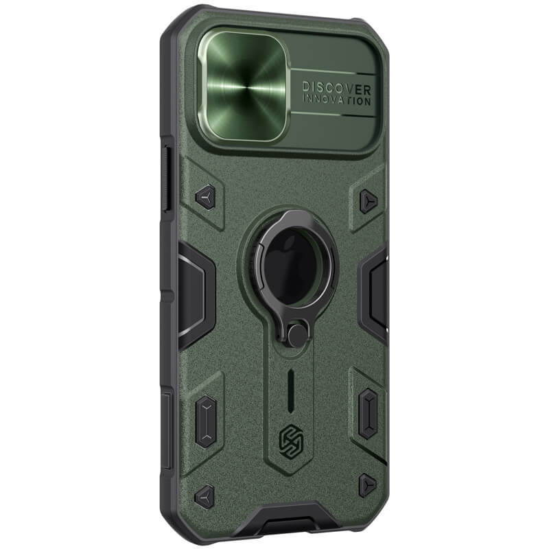 TPU+PC чохол Nillkin CamShield Armor (шторка на камеру) на Apple iPhone 12 Pro / 12 (6.1") (Зелений) в магазині vchehle.ua
