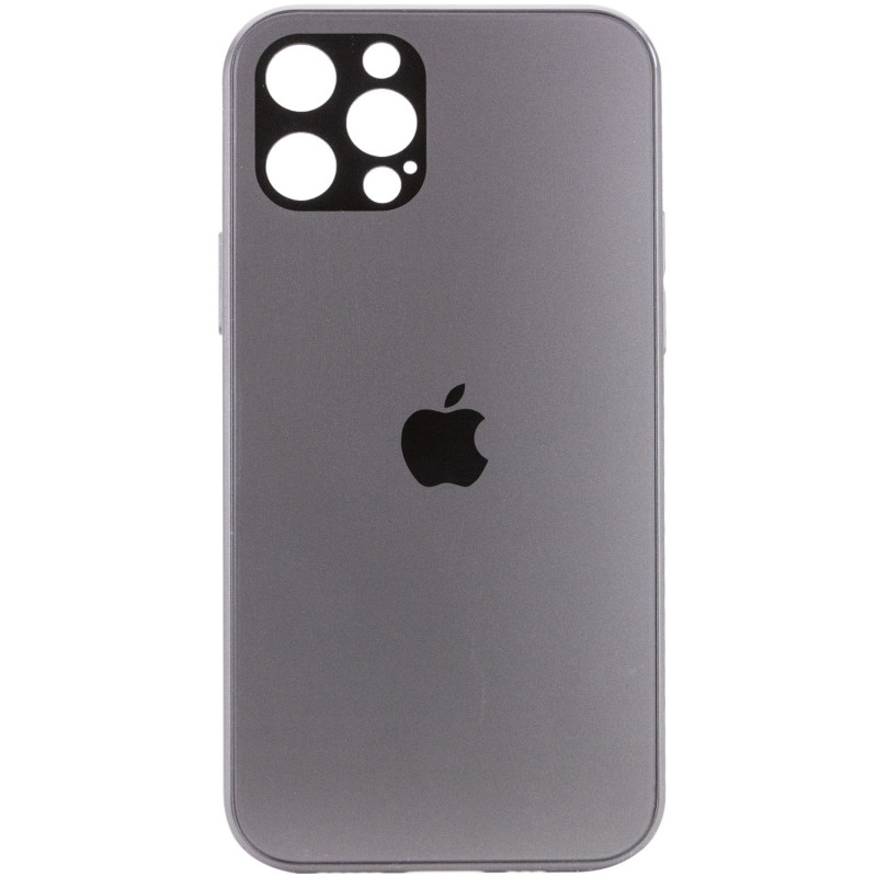 Уценка TPU+Glass чехол GLOSSY Logo Full camera для Apple iPhone 12 Pro (6.1") (Царапина / Серый)