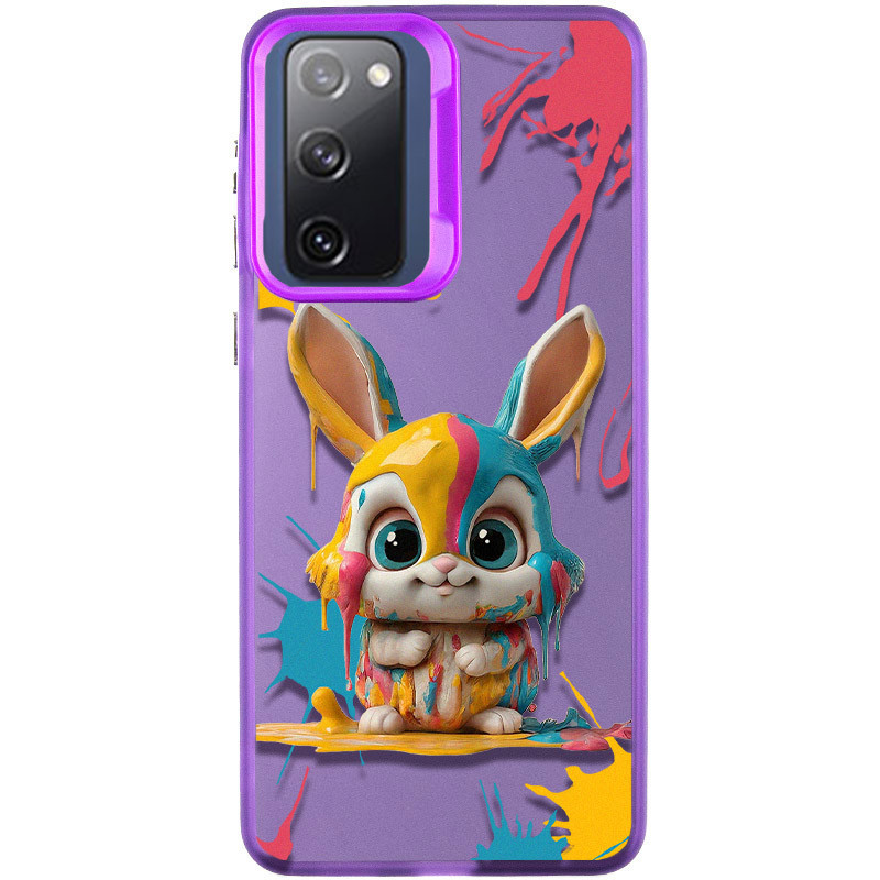 TPU+PC чохол TakiTaki Graffiti magic glow на Samsung Galaxy S20 FE (Funny bunny / Purple)