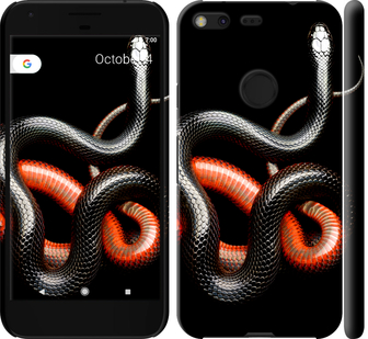 

Чохол Червоно-чорна змія на чорному тлі на Google Pixel XL 482367