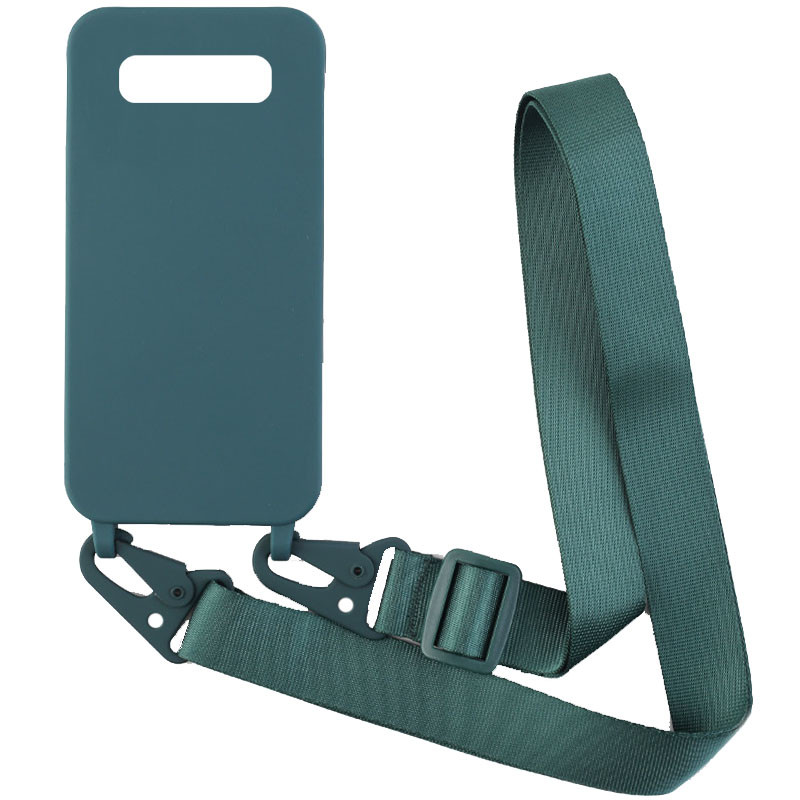 

Чохол Crossbody з довгим кольоровим ремінцем на Samsung Galaxy S10 (Зелений) 1187340