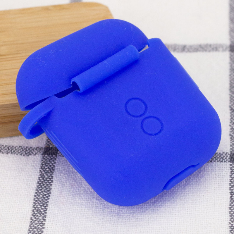 Фото Силиконовый футляр для наушников Airpods 1/2 Slim Circle (Синий / Ultra blue) в магазине vchehle.ua