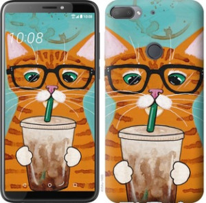 Чохол Зеленоокий кіт в окулярах на HTC Desire 12 Plus