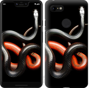 

Чохол Червоно-чорна змія на чорному тлі на Google Pixel 3 XL 782248