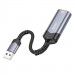 Фото Перехідник Hoco UA26 USB ethernet adapter (1000 Mbps) (Metal gray) в маназині vchehle.ua