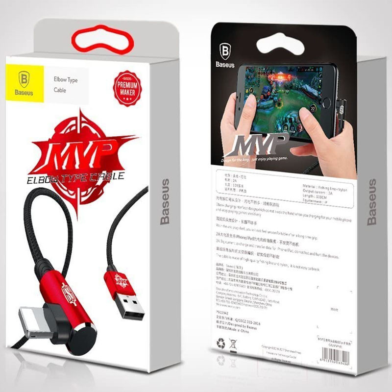 Фото Дата кабель Baseus MVP Elbow Lightning Cable 2.4A (1m) (CALMVP) (Red) в магазине vchehle.ua