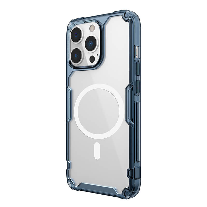 Фото TPU чехол Nillkin Nature Pro Magnetic для Apple iPhone 14 Pro (6.1") (Синий (прозрачный)) в магазине vchehle.ua