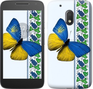 Чехол на Motorola Moto G4 Play Желто-голубая бабочка