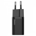 СЗУ Baseus Super Silicone PD Charger 25W (Type-C) + Type-C to Type-C Cable 3A (1m) (Black)