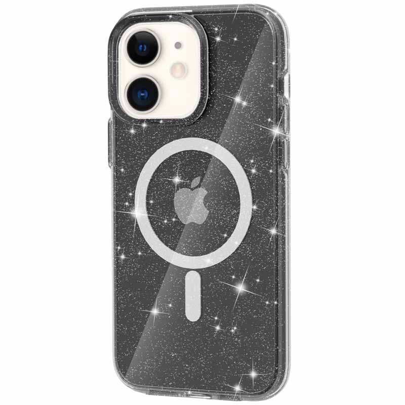 Чохол TPU Galaxy Sparkle (MagFit) на Apple iPhone 11 (6.1") (Black+Glitter)