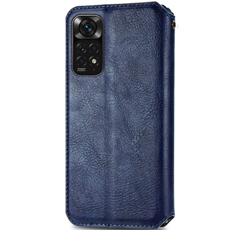 Фото Кожаный чехол книжка GETMAN Cubic (PU) для Xiaomi Redmi Note 11 (Global) / Note 11S (Синий) в магазине vchehle.ua