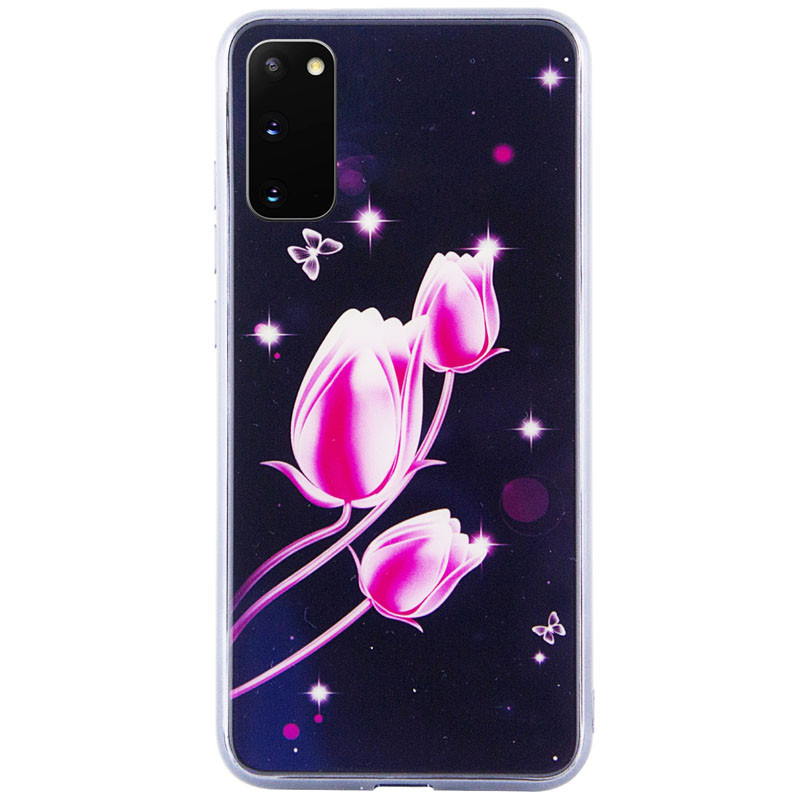 

TPU+Glass чехол Fantasy с глянцевыми торцами для Samsung Galaxy S20 (Тюльпаны) 915302