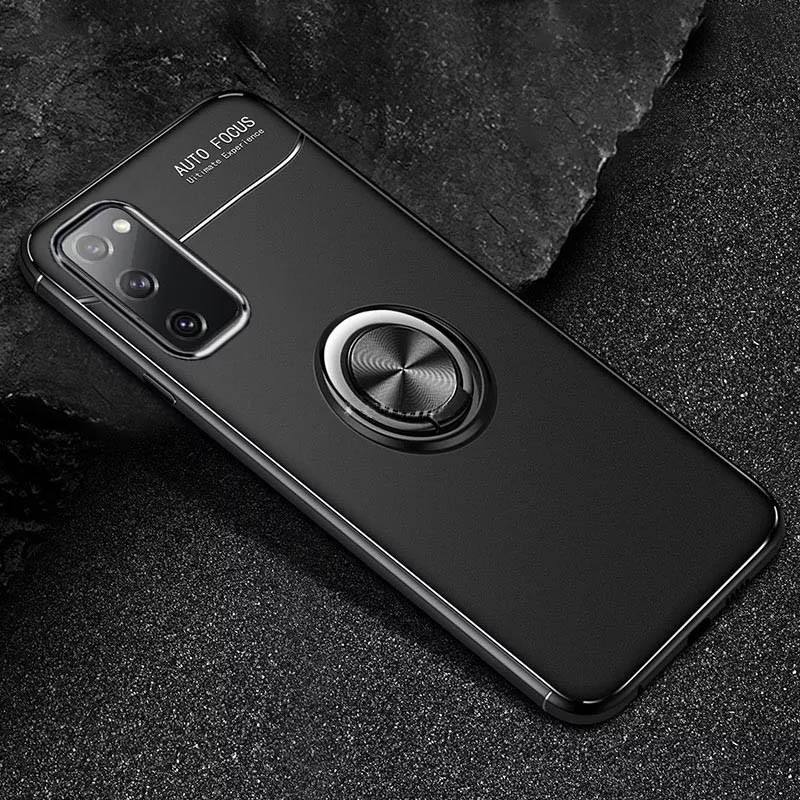 TPU чехол Deen ColorRing под магнитный держатель (opp) для Samsung Galaxy S20 FE (Черный / Черный) в магазине vchehle.ua