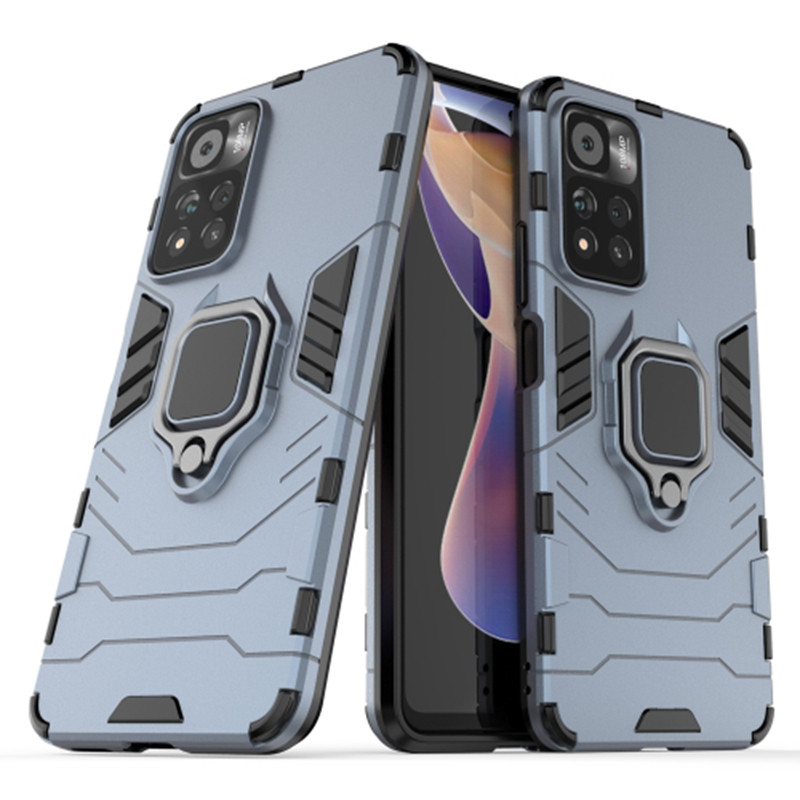 Фото Ударопрочный чехол Transformer Ring for Magnet для Xiaomi Redmi Note 11 Pro 4G/5G / 12 Pro 4G (Серый / Metal slate) на vchehle.ua