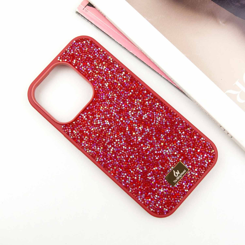 Фото TPU чохол Bling World Rock Diamond на Apple iPhone 16 Pro (6.3") (Червоний) на vchehle.ua