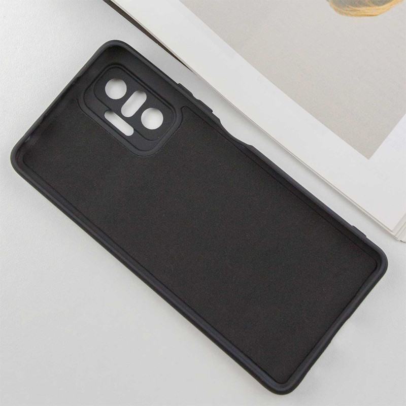 Чехол TPU GETMAN Liquid Silk Full Camera для Xiaomi Redmi Note 10 Pro / 10 Pro Max (Черный / Black) в магазине vchehle.ua