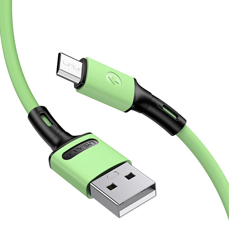 Дата кабель USAMS US-SJ435 U52 USB to MicroUSB (1m) (Зеленый)