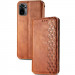 Фото Кожаный чехол-книжка GETMAN Cubic (PU) для Xiaomi Redmi Note 10 / Note 10s (Коричневый) на vchehle.ua