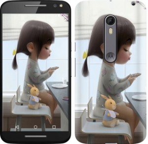 Чехол Милая девочка с зайчиком для Motorola Moto X Style