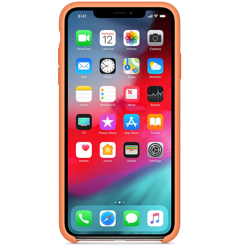 Фото Чехол Silicone case (AAA) для Apple iPhone XS Max (6.5") (Оранжевый / Papaya) на vchehle.ua