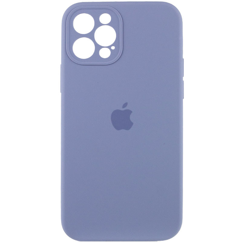 Чехол Silicone Case Full Camera Protective (AA) для Apple iPhone 12 Pro (6.1") (Серый / Lavender Gray)