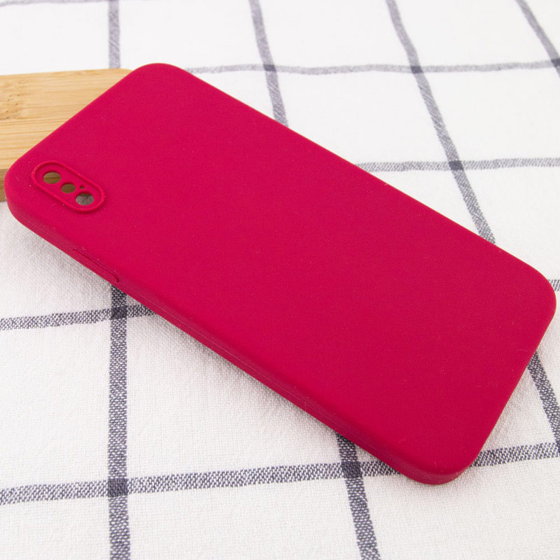 Фото Silicone Case Square Full Camera Protective (AA) NOLOGO для Apple iPhone XS Max (6.5") (Красный / Rose Red) на vchehle.ua