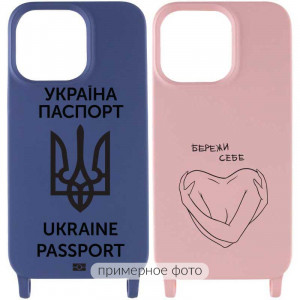 Чехол Cord case Ukrainian style c длинным цветным ремешком для Apple iPhone X / XS (5.8")