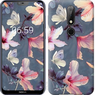 

Чехол Нарисованные цветы для Nokia 6.1 Plus 689994