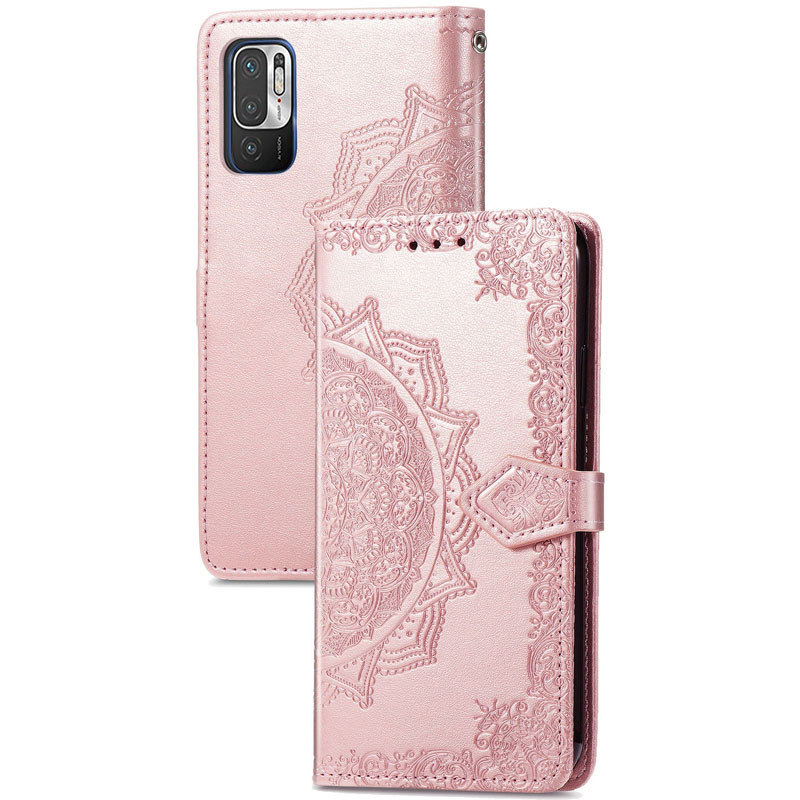 Кожаный чехол-книжка Art Case с визитницей для Xiaomi Redmi Note 10 5G / Poco M3 Pro (Розовый)