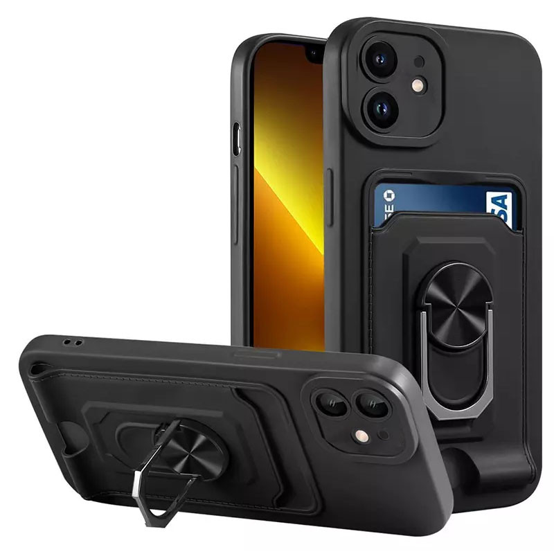 

TPU+PC чехол CardRing для Apple iPhone 11 (6.1") (Черный) 1445055