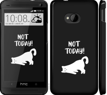 

Чехол Уставший кот для HTC One M7 874179