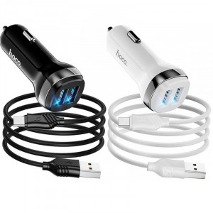 АЗП Hoco Z40 Superior 2.4A (2USB-A) + кабель USB to Type-C
