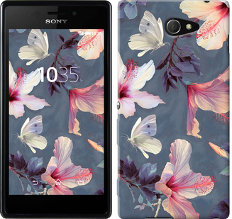 

Чехол Нарисованные цветы для Sony Xperia M2 D2305 596298