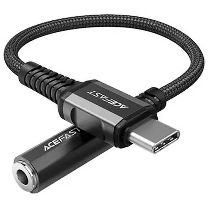 Перехідник Acefast C1-07 USB-C to 3.5mm aluminum alloy (Black)