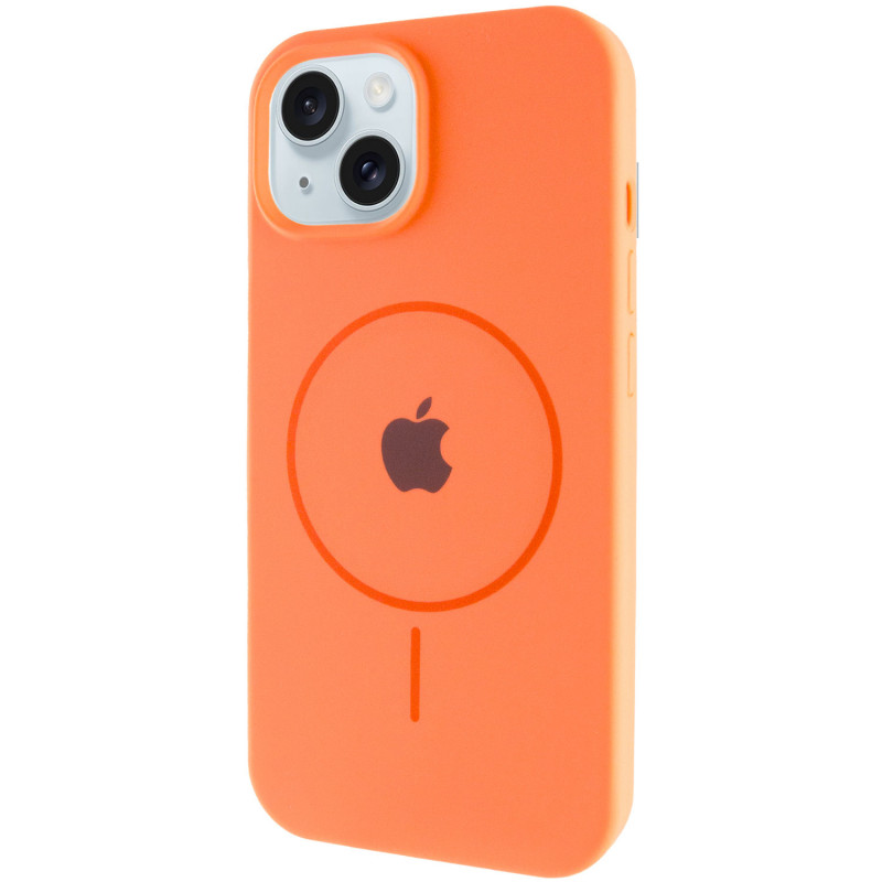 Чохол Silicone Case Full Protective (AA) with Magnetic Safe на Apple iPhone 15 Plus (6.7") (Помаранчевий / Papaya)