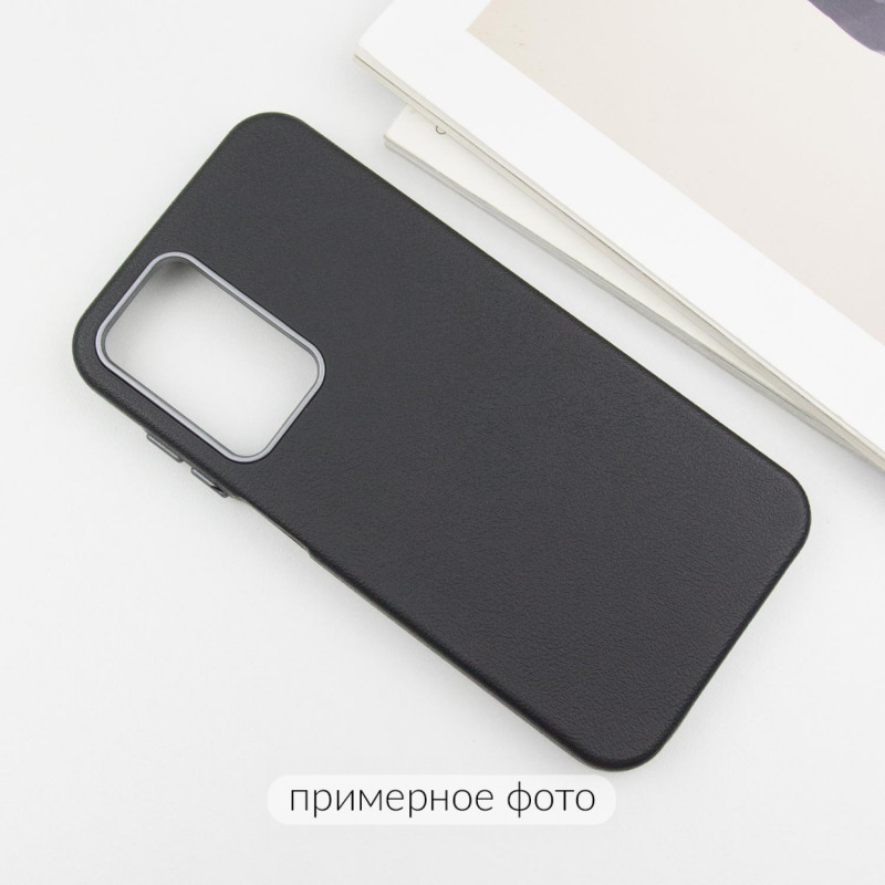 Фото Шкіряний чохол Leather Case Metal Buttons на Xiaomi Redmi 13C / Poco C65 (Black) в маназині vchehle.ua