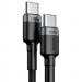 Дата кабель Baseus Cafule Type-C to Type-C PD2.0 100W (2m) (CATKLF-AL) (Gray / Black) в магазині vchehle.ua