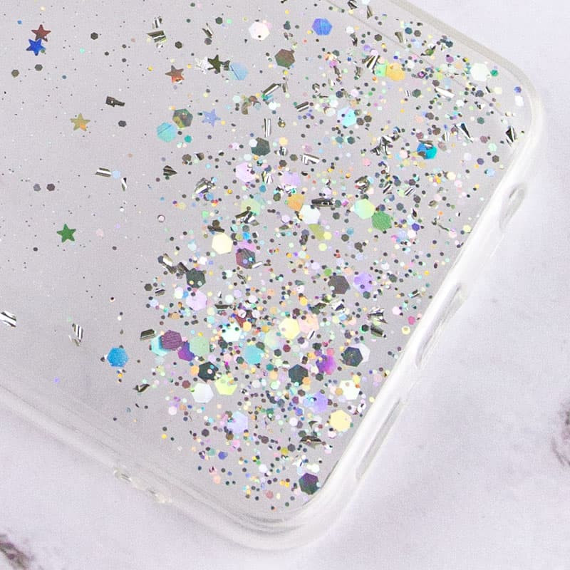 Фото TPU чохол Spangle star із захистом камери на Xiaomi Redmi Note 9s / Note 9 Pro / Note 9 Pro Max (Прозорий) в маназині vchehle.ua