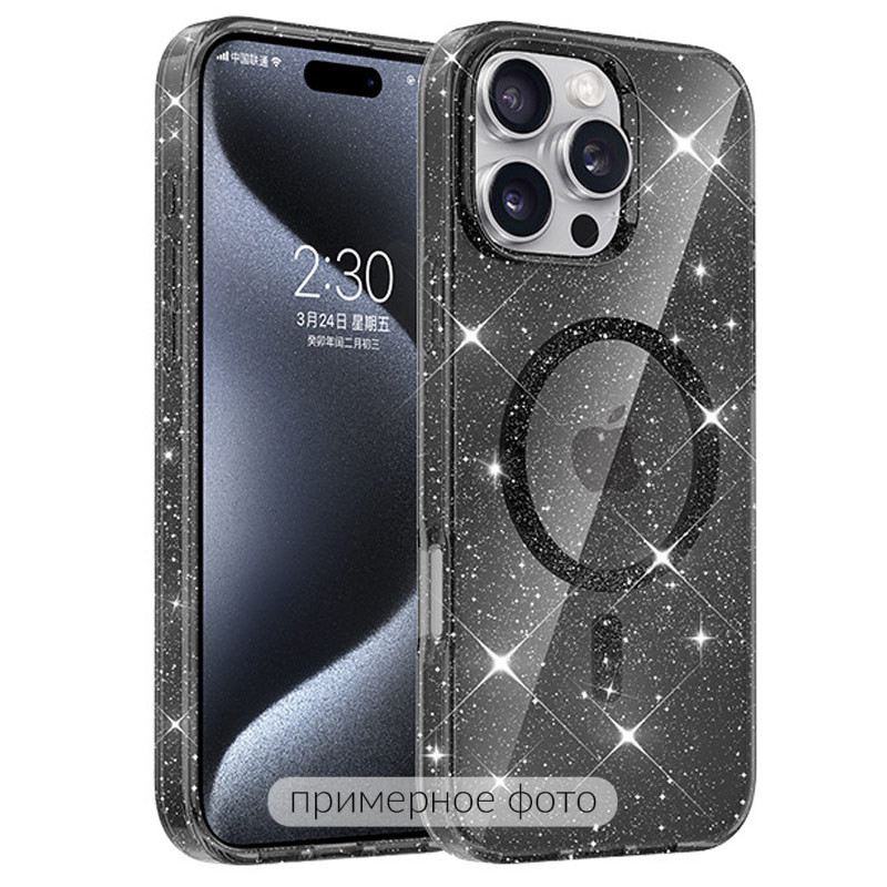 Чехол TPU Eclipse Sparkle Magnetic Fit для Apple iPhone 17 (6.3") (Black)
