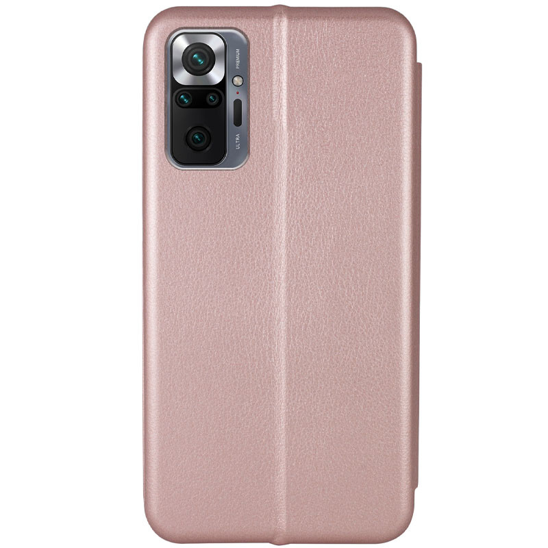 Кожаный чехол-книжка Classy для Xiaomi Redmi Note 10 Pro / 10 Pro Max (Rose Gold) в магазине vchehle.ua