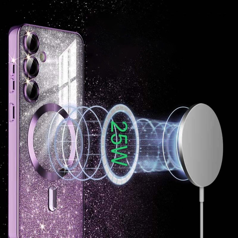 TPU чохол Delight case with Magnetic Safe з захисними лінзами на камеру на Samsung Galaxy S25+ (Фіолетовий / Deep Purple) в магазині vchehle.ua