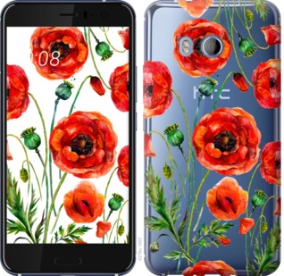 

Чохол Намальовані маки на HTC U11 743866