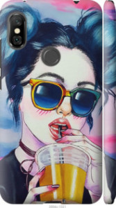 Чехол Арт-девушка в очках для Xiaomi Redmi Note 6 Pro