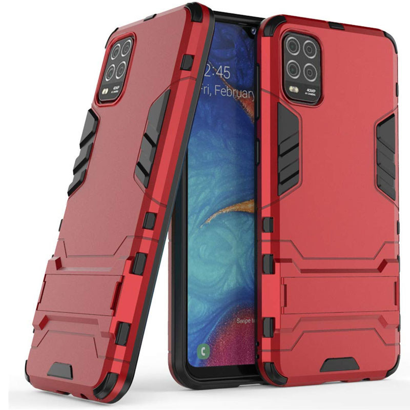 Ударостійкий чохол-підставка Transformer на Xiaomi Mi 10 Lite с мощной защитой корпуса (Червоний / Dante Red)