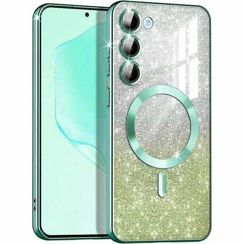 TPU чохол Delight case with Magnetic Safe з захисними лінзами на камеру на Samsung Galaxy S22 (Зелений / Emerald)