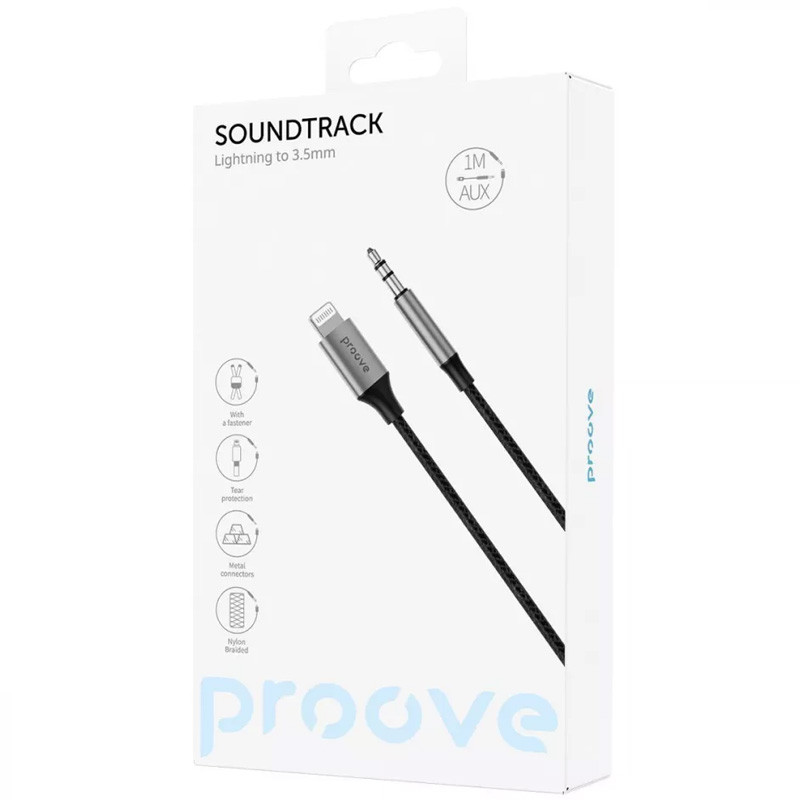 Фото Аудио кабель Aux Proove SoundTrack Lightning to 3.5mm (1m) (Black) в магазине vchehle.ua