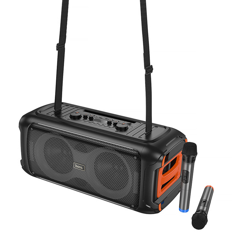 Bluetooth колонка Hoco HA9 Kayman + два микрофона (Black) в магазине vchehle.ua